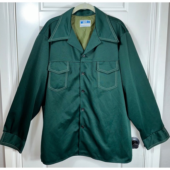 Time Out by Farah Other - Time Out by Farah Vintage Green Utility Workwear Button Up Shirt Men's Large‎